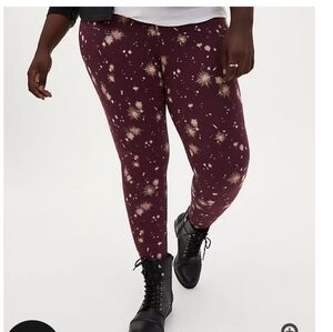 🆕 2X BURGUNDY STAR EXPLOSION LEGGINGS